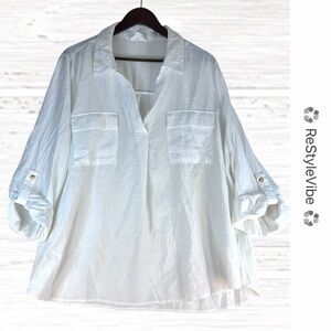 PERCH by BLU PEPPER Women’s Size 2X Shirt Blouse Top Long Sleeve Anthropologie